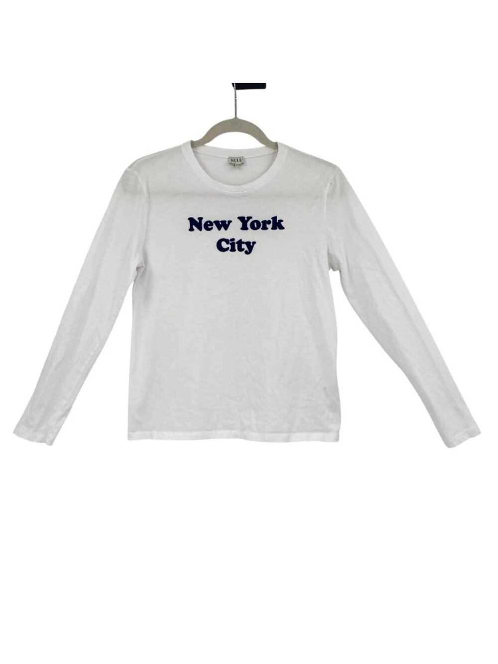 KULE Size XS White Long Sleeve T-Shirt 100% Organic Cotton NYC Travel